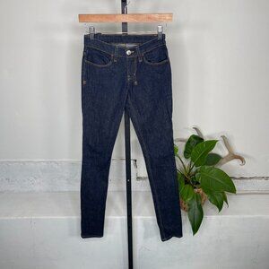 Ksubi Skinny Jeans 24 Dark Indigo Raw Denim Stretch Low Rise Made in USA Size 24